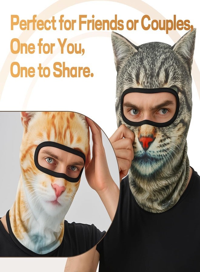 EQUNROY 2 Pack 3D Cat Ski Mask with Ears Funny Animal Balaclava for Winter Sports, Outdoor Activities, Halloween Costumes, Breathable Face Cover for Men & Women - Image 5